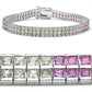 9.50 Carat Genuine Multi sapphire Sterling Silver Bracelet