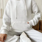Full Size Textured Kangaroo Pocket Hoodie Plus Size