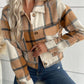Plaid Button-Down Crop Jacket