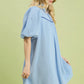 Umgee Seersucker Puff Sleeve Dress