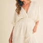 MABLE Fluffy Deep V Neck Wide Leg Jumpsuit