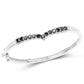2.28 Carat Genuine Black Diamond .925 Sterling Silver Bangle