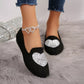 Point Toe Heart Slip-Ons
