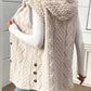 Button-Down Sherpa Hooded Vest Coat