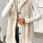 Button-Down Sherpa Hooded Vest Coat