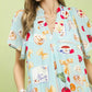 Umgee Abstract Print Flutter Sleeve Midi Dress