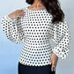 Polka Dot Round Neck Blouse
