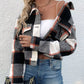 Plaid Button-Down Crop Jacket