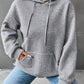 Full Size Textured Kangaroo Pocket Hoodie Plus Size