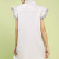 Umgee Zip-Neck Flutter Sleeve Dress