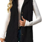 Button-Down Sherpa Hooded Vest Coat
