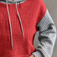 Full Size Textured Kangaroo Pocket Hoodie Plus Size