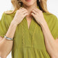 Umgee Linen Mini Dress with Scallop Trim