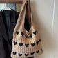 Heart Pattern Knitted Handbag