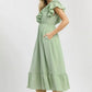 Umgee Textured Ruffle Midi Dress