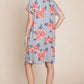 BOMBOM Floral Round Neck Short Tee Dress with Pockets