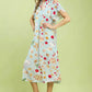 Umgee Abstract Print Flutter Sleeve Midi Dress