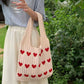 Heart Pattern Knitted Handbag