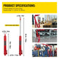 Hydraulic Long Ram Jack, 3 Tons/6600 lbs Capacity, with Single Piston Pump and Clevis Base, Manual Cherry Picker with Handle, for Garage/Shop Cranes, Engine Lift Hoist, Red