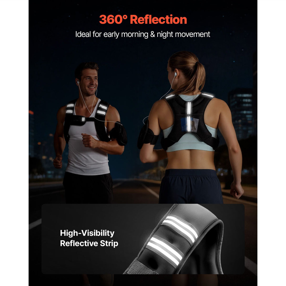 Weighted Vest, 8 lbs Body Weight Vest for Men Women, with Reflective Stripe, Adjustable Buckle, Workout Equipment for Strength Training, Running, Jogging, Fitness, Muscle Building, Weight Loss