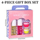 4pc Scented Body & Hair Mist & Cream Travel Set - 4 Long Lasting Fragrances for Men & Women - Perfect for Dating, Daily Use, Parties - Ultimate Gift Box