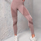 3pcs Seamless Striped Yoga Leggings For Women, High Stretch Slim Fitted Workout Gym Sports Pants, Women's Activewear