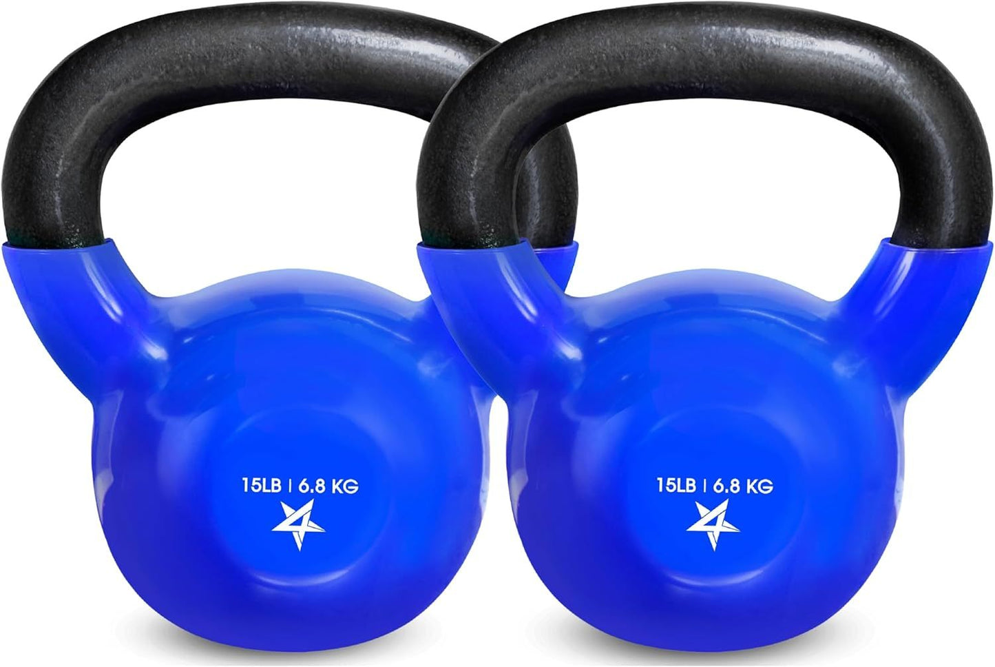 Vinyl Coated Cast Iron Kettlebell – 5–100 lb Strength Training