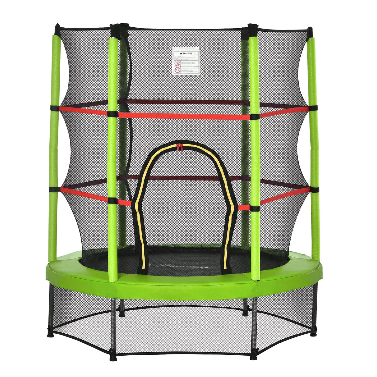 4.5FT Green Kids Trampoline with Safety Enclosure Net, Springless Design, for Ages 3 to 6
