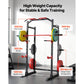 Power Cage Power Rack, Multifunctional Barbell Squat Rack with Adjustable Height, Home Gym Strength Training Workout Equipment with J-Hooks & More Fitness Attachment for Bench Press Pull-Up Dips