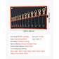 Flex-Head Ratcheting Wrench Set, 12-Piece Metric 8 mm to 19 mm, 72 Teeth, Cr-V Steel Ratchet Flexible Combination Wrench Set with Roll Up Pouch, for General Household and Automotive Repairs