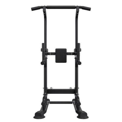 Pull Up Bar, 330 LBS Power Tower Dip Station, Workout Dip Station with H-Shaped Stable Base & Back Pad, Adjustable 12 Level Height Free Standing Chin Up Bar for Back, 4-Level Adjustable Back Pad