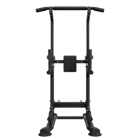 Pull Up Bar, 330 LBS Power Tower Dip Station, Workout Dip Station with H-Shaped Stable Base & Back Pad, Adjustable 12 Level Height Free Standing Chin Up Bar for Back, 4-Level Adjustable Back Pad