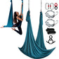 Aerial Silk & Yoga Swing, 11 Yards, Aerial Yoga Hammock Kit with 100gsm Nylon Fabric, Full Rigging Hardware & Easy Set-up Guide, Antigravity Flying for All Levels Fitness Bodybuilding, Green