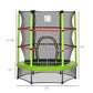 4.5FT Green Kids Trampoline with Safety Enclosure Net, Springless Design, for Ages 3 to 6