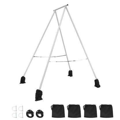 Yoga Stand Frame, 9.6 ft Length Swing Stand, Max 551.2 lbs Load Triangular Structure Aerial Rig, Aerial Silk Stands for Yoga Enthusiasts, Non-Slip Base, Lightweight, Detachable Design