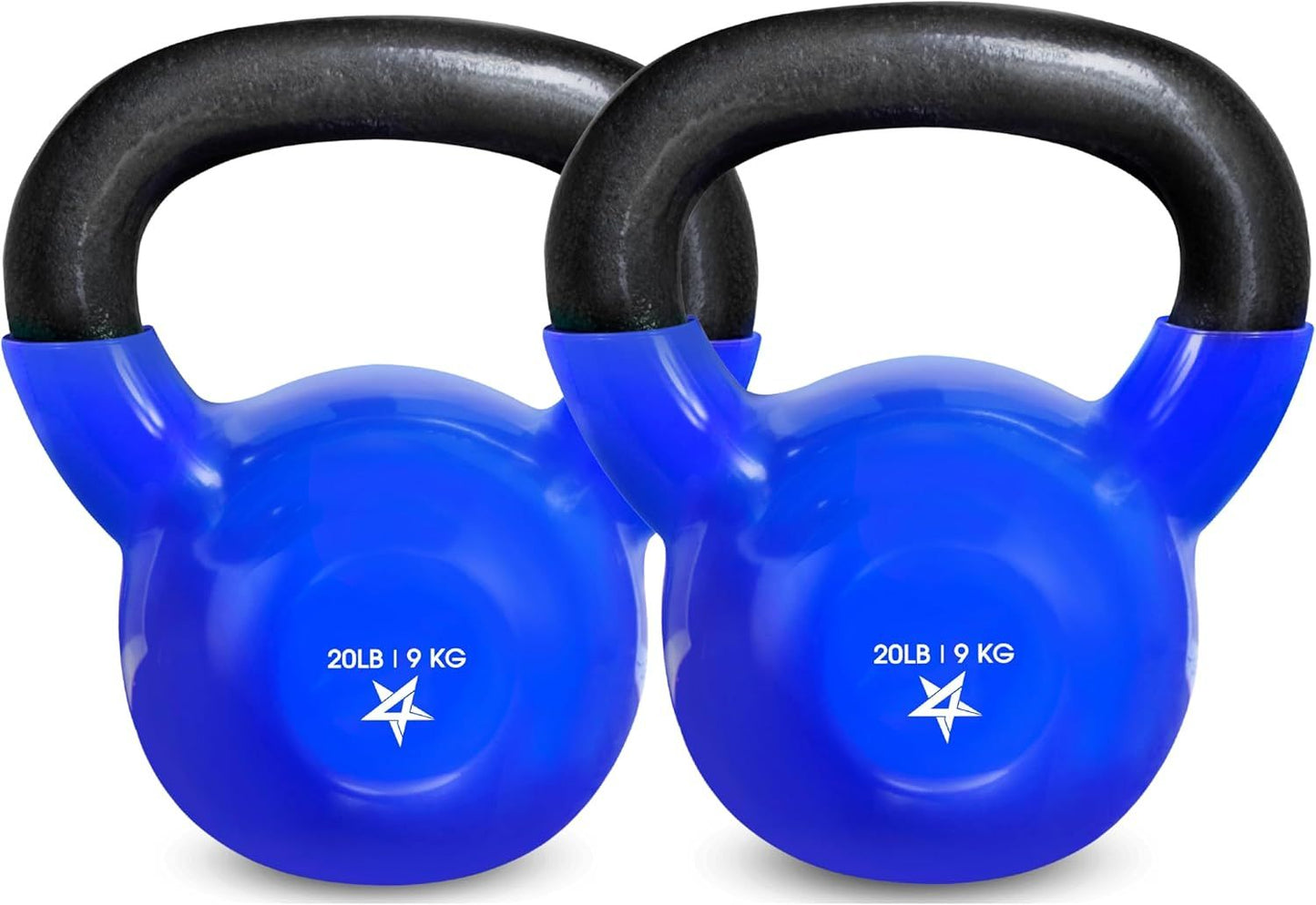 Vinyl Coated Cast Iron Kettlebell – 5–100 lb Strength Training