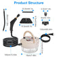 2500W Handheld High Temperature and Pressure Steamer Cleaner with 1400ML Tank 9 Accessories 6 Steam Levels for Dirt Grease Grout Tile Floor Couch Car