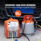 Refrigerant Recovery Tank, 30 LBS Capacity, 400 psi Portable Cylinder Tank with Y-Valve for Liquid/Vapor, High-sealing Recovery Can for R22/R134A/R410A, Orange+Gray