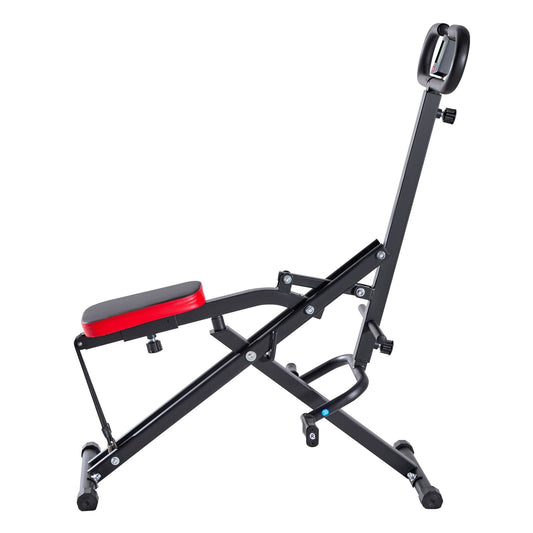 Squat Machine, Deep Squat Rowing Machine for Home, Easy Setup & Foldable Exercise Equipment, Glute Trainer Machine with 3 High-Strength Resistance Bands, Glutes & Leg Home Workout Machine, Black