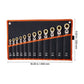 Flex-Head Ratcheting Wrench Set, 12-Piece Metric 8 mm to 19 mm, 72 Teeth, Cr-V Steel Ratchet Flexible Combination Wrench Set with Roll Up Pouch, for General Household and Automotive Repairs