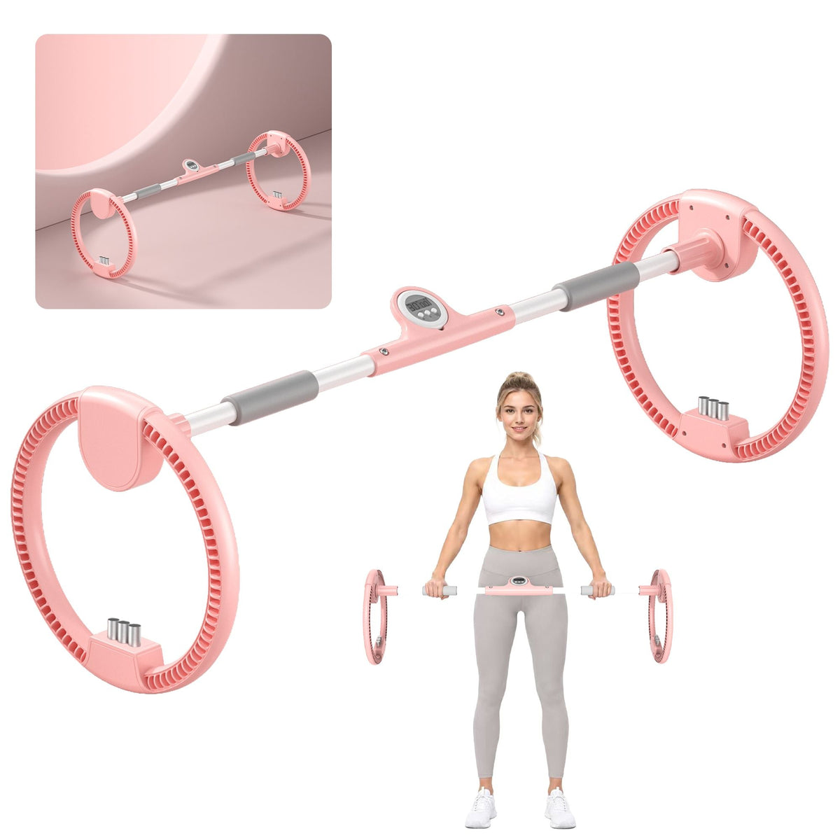 Adjustable Arms Exercise Wheel, Portable Forearm & Wrist Training Big Swing Wheel Trainer