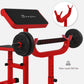 265 LBS Preacher Curl Bench for Strength Training, Adjustable Seated Arm Isolated Barbell Dumbbell Bicep Station, Red