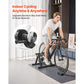 Bike Trainer, 6 Level Resistance, 26-29 in & 700C Wheels, Foldable Magnetic Bicycle Stationary Stand for Indoor Exercise Riding with Quick Release Skewer & Front Wheel Riser Block for Road Bikes