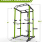 100lb Green Home Gym Set Multi-functional Power Cage, Home Adjustable Pullup Squat Rack 1000Lbs Capacity Comprehensive Fitness Barbell Rack