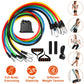 11Pcs Resistance Bands Set Fitness Workout Tubes Exercise Tube Bands Up to 100lbs w/ Door Anchor Handles Ankle Straps for Physical Training Yoga Pilates