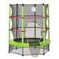 4.5FT Green Kids Trampoline with Safety Enclosure Net, Springless Design, for Ages 3 to 6