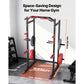 Power Cage Power Rack, Multifunctional Barbell Squat Rack with Adjustable Height, Home Gym Strength Training Workout Equipment with J-Hooks & More Fitness Attachment for Bench Press Pull-Up Dips