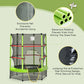 4.5FT Green Kids Trampoline with Safety Enclosure Net, Springless Design, for Ages 3 to 6
