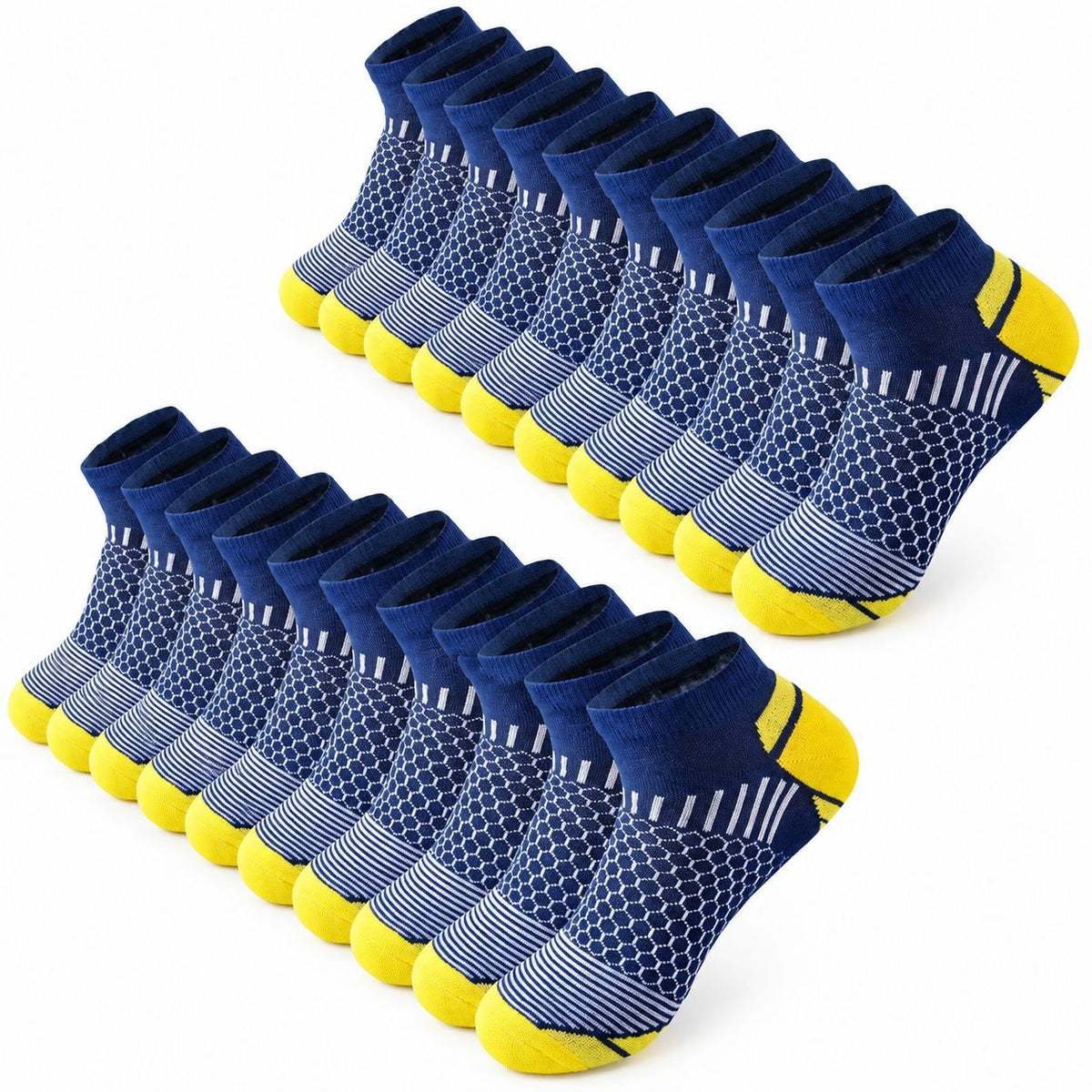 20 Pairs Athletic Socks, Breathable & Comfortable One Size Fits Most Ankle Socks, Short Crew Socks for Men and Women, Unisex