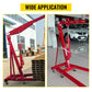 Hydraulic Long Ram Jack, 3 Tons/6600 lbs Capacity, with Single Piston Pump and Clevis Base, Manual Cherry Picker with Handle, for Garage/Shop Cranes, Engine Lift Hoist, Red